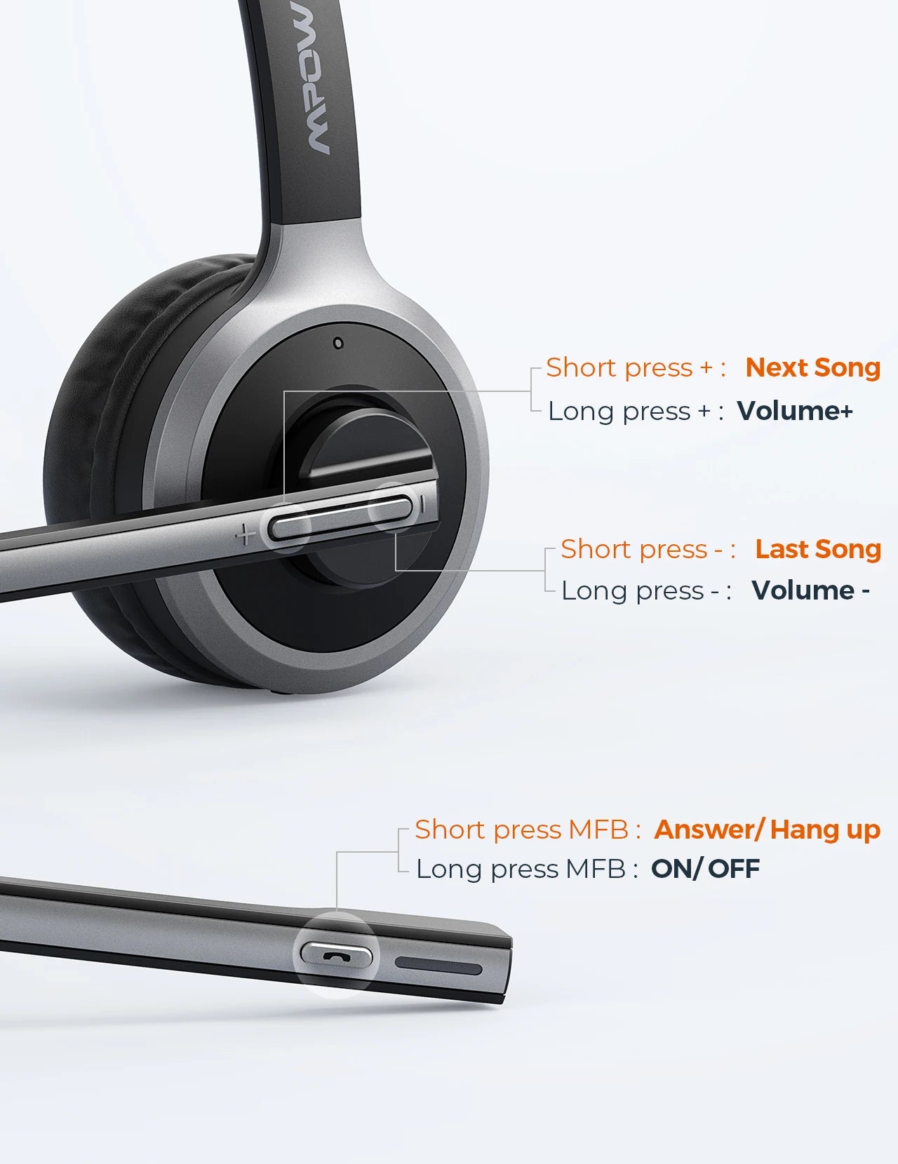 Mpow M5 Pro  headset with mic || Wireless Bluetooth