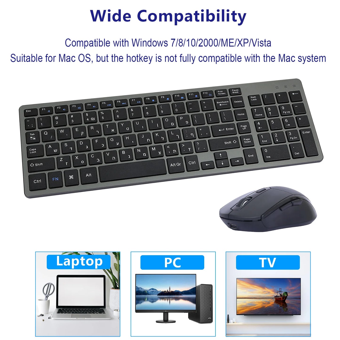 Rechargeable Wireless Keyboard and Mouse